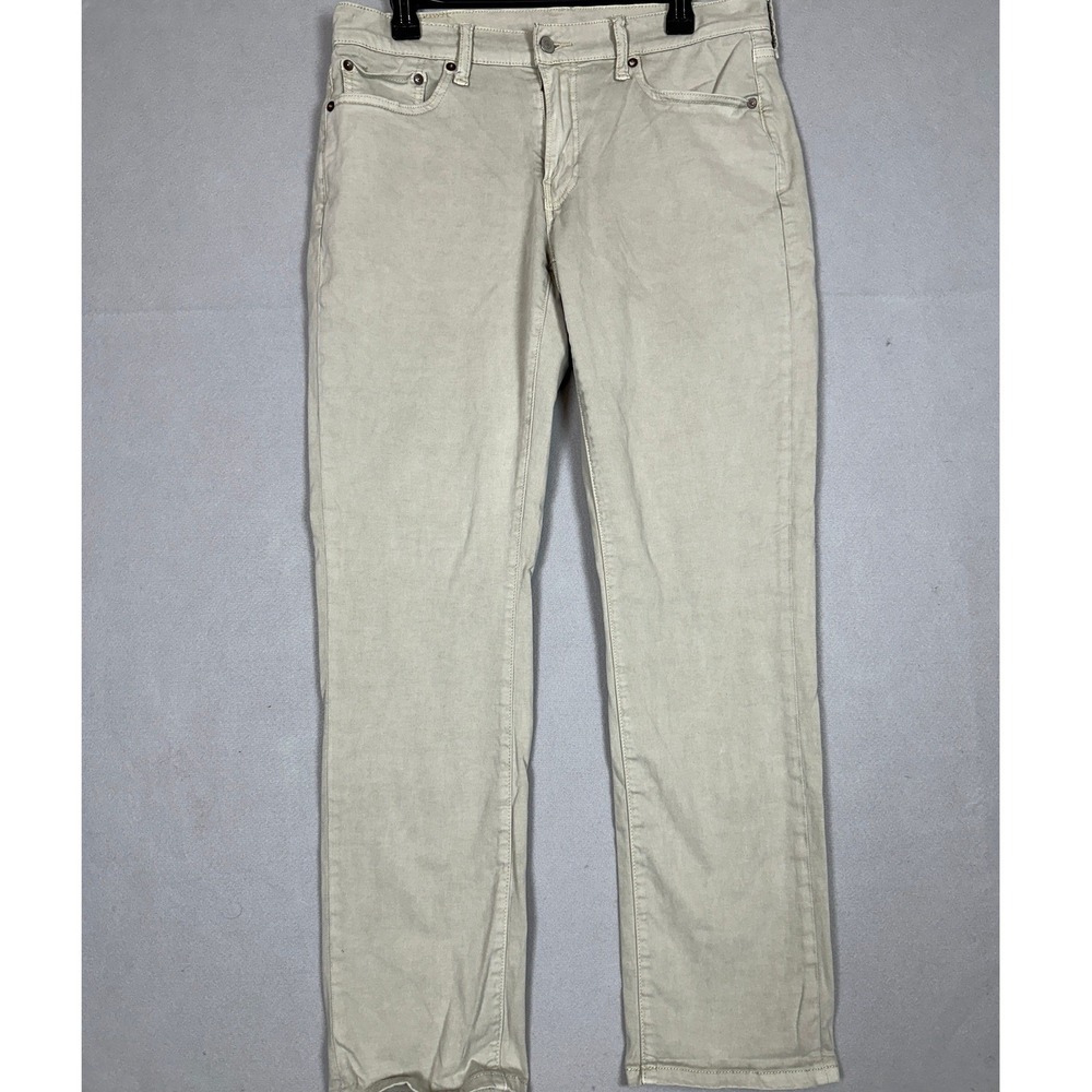 Lucky Brand 410 Jeans Mens 31X32 Sand Beige Athletic Fit Straight Leg Stretch